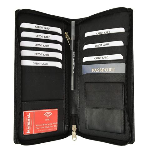 rfid blocking passport and credit card holder|zippered rfid passport wallet.